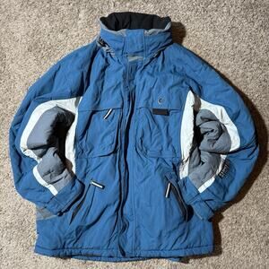 VTG Retro 80s Jacket Extreme Limit Mens X-Large White And Blue Cold Weather Ski
